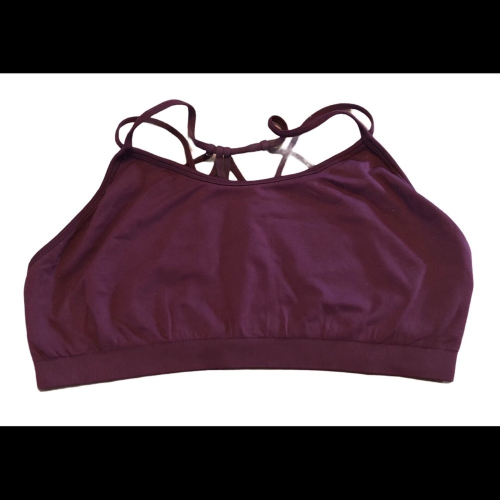 Fabletics Burgundy Stretchy Strappy Bralette Sz. M-L Lounge Comfy Yoga Workout